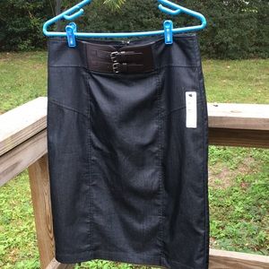 Worthington indigo skirt with leather buckle